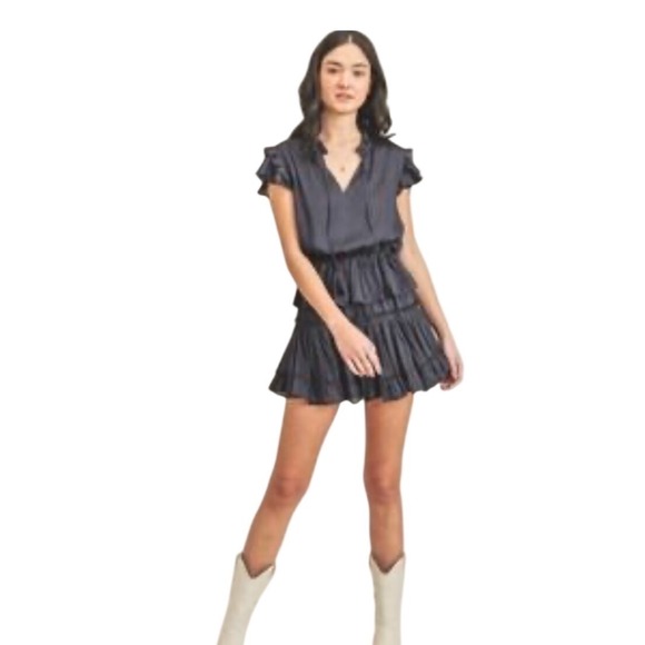 Reset By Jane Dresses & Skirts - Reset by Jane Still The One Black Ruffled Tiered Mini Dress Small